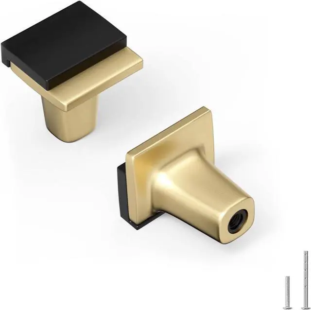Main image of 5-Piece Set: Black and Gold Cabinet Handles, Gold Cabinet Handles, Black Drawer Handles, Kitchen Drawer Handles, Zinc Alloy Square Hardware, Doors, Bedroom, Dressing Table