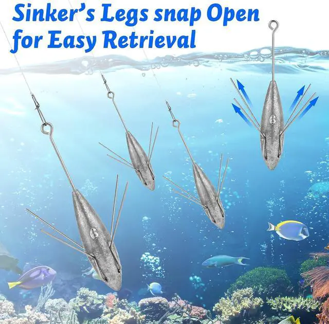 Alt view image 5 of 7 - 5 Cans of Sputnik Sinker Spiders, 2 oz10 oz, Surf Fishing, Lead Weights, Pyramid, Saltwater, Beach Casting, Ocean Fishing