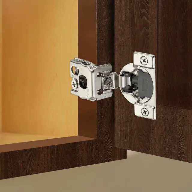 Alt view image 2 of 7 - 10-piece set (5 pairs) of 1-5/16-inch soft-close cabinet hinges, satin nickel stainless steel concealed hinges with 3D self-closing function, suitable for flush and framed doors and kitchens
