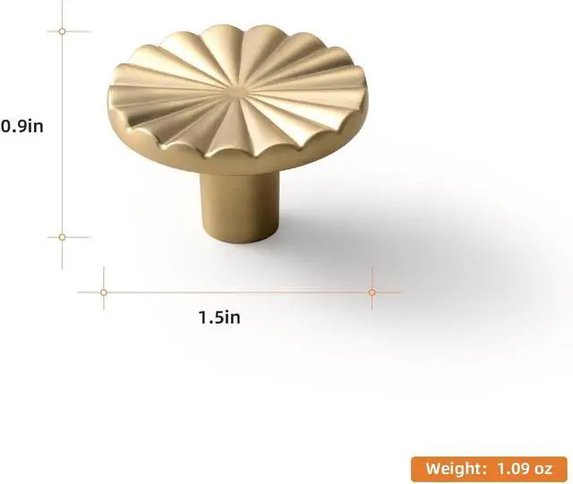 Alt view image 2 of 7 - 1.5-inch (38 mm) Dia Champagne Bronze Cabinet Knobs, Large Zinc Alloy Drawer Knobs with Circular Pattern Design, Modern Style, Set of 6