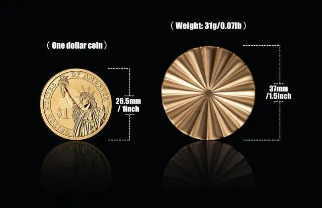 Alt view image 3 of 7 - 1.5-inch (38 mm) Dia Champagne Bronze Cabinet Knobs, Large Zinc Alloy Drawer Knobs with Circular Pattern Design, Modern Style, Set of 6
