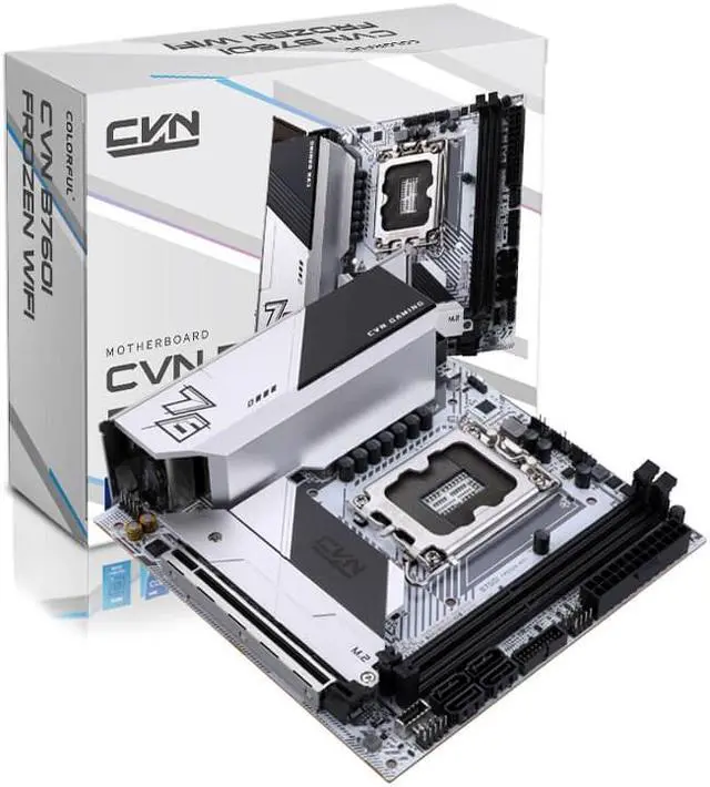 Alt view image 2 of 7 - Colorful B760I FROZEN V20 Motherboard LGA 1700 Intel ITX Mainboard DDR4 4800MHz PCIE5.0 Support 13th Gen Intel Core