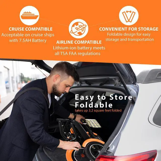 Alt view image 3 of 7 - Bangeran Electric Scooter, Light Battery Powered Up to 12 Miles - Matte Orange