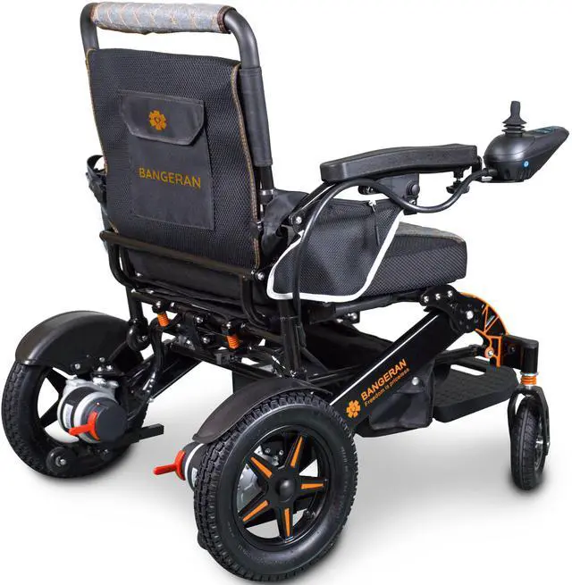Alt view image 3 of 6 - Mammoth Extra Reinforced Aircraft Grade Aluminum Alloy Frame Folding Electric Wheelchair by Bangeran