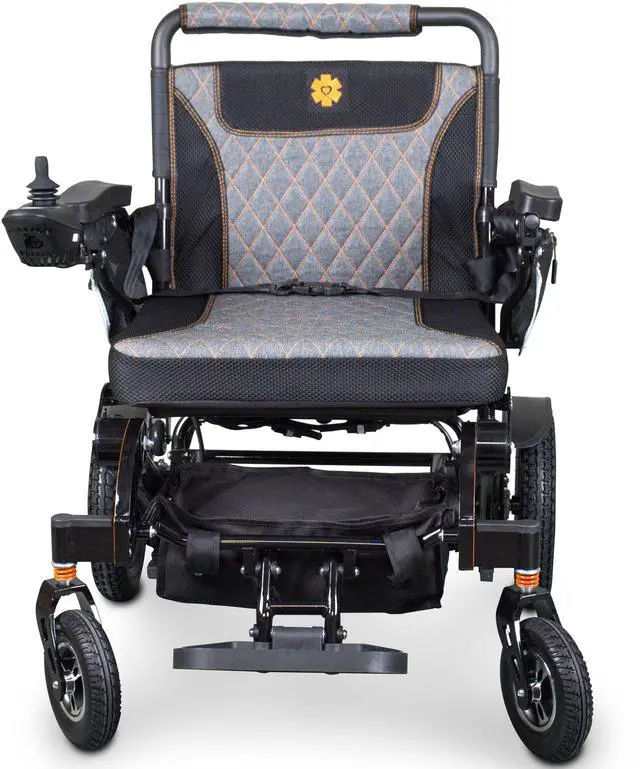 Alt view image 6 of 6 - Mammoth Extra Reinforced Aircraft Grade Aluminum Alloy Frame Folding Electric Wheelchair by Bangeran