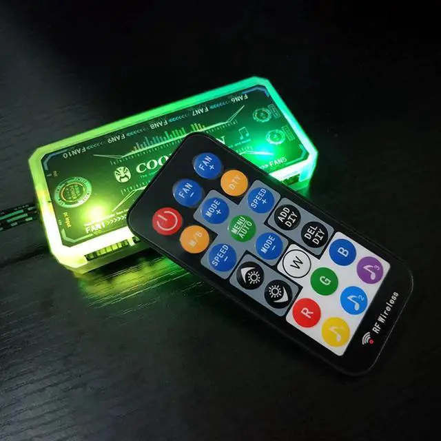 Alt view image 2 of 3 - RGB Fan Controller 12cm Remote Control Computer Case 12V PC Cooling Chassis Fan Computer Water Cooling System Waterblock