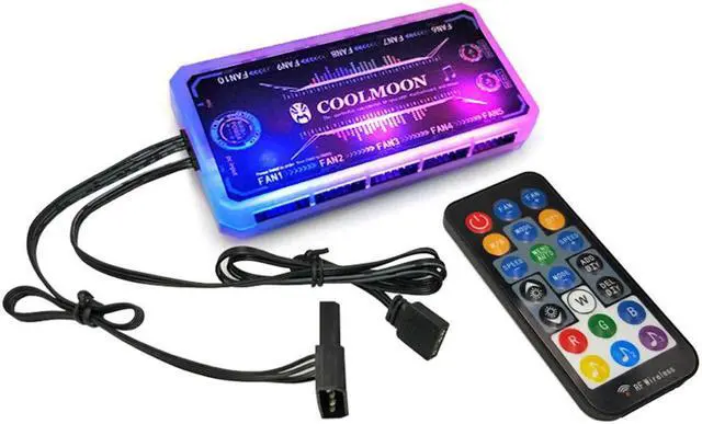 Main image of RGB Fan Controller 12cm Remote Control Computer Case 12V PC Cooling Chassis Fan Computer Water Cooling System Waterblock