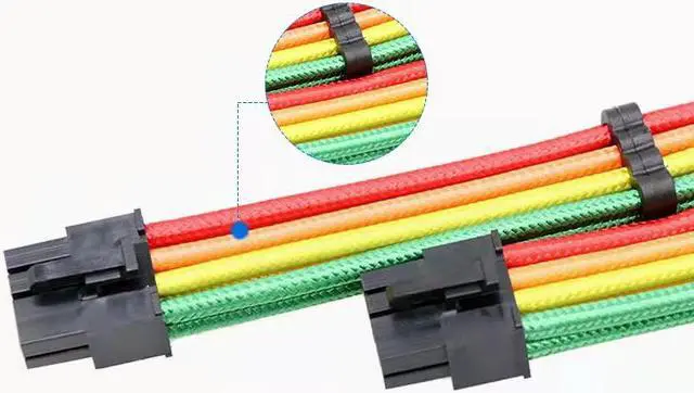 Alt view image 2 of 3 - 18AWG PSU Cable Extension Sleeved ATX Power Supply PC Build Custom Mod Braided Wire Kit/Set Extra-Sleeved 24-PIN/8-PIN Dual EPS CPU/PCI-E (6+2) GPU with Combs