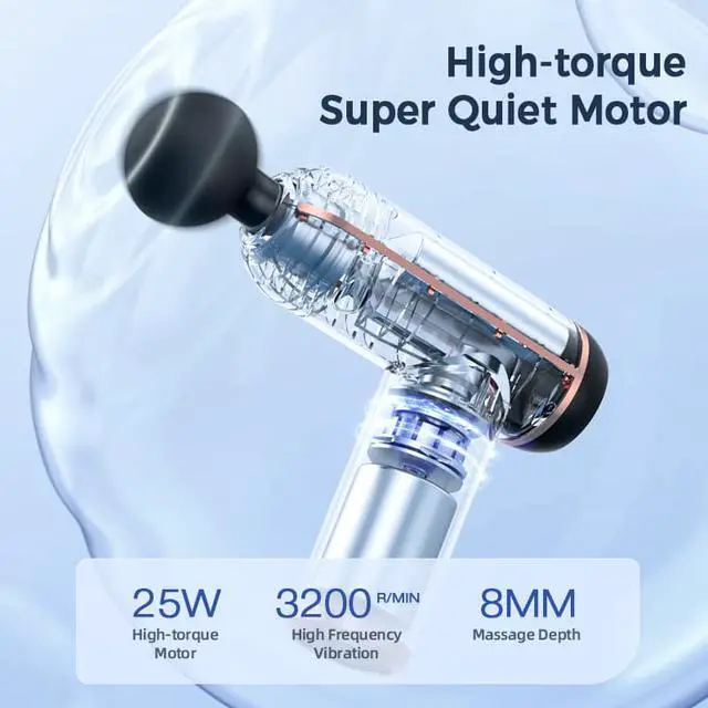 Alt view image 4 of 5 - Massage Gun Portable Percussion Pistol Massager For Body Neck Deep Tissue Muscle Relaxation Gout Pain Relief Fitness