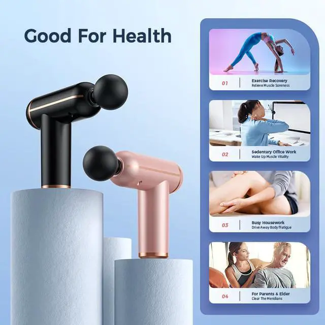 Alt view image 5 of 5 - Massage Gun Portable Percussion Pistol Massager For Body Neck Deep Tissue Muscle Relaxation Gout Pain Relief Fitness