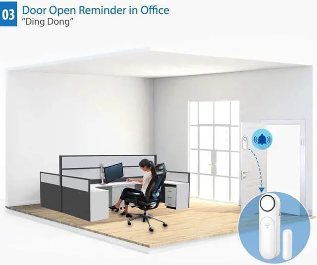 Alt view image 4 of 6 - Home Security Door Alarm, Window Sensor Easy Installation Child Safety Alarm, Secure Home Garage Apartment Office