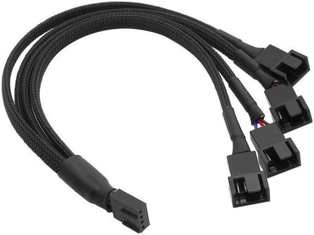 Alt view image 3 of 3 - Computer Motherboard 4-pin 1-to-4 Extension Cable,Fan PWM Temperature Control Extension Cable
