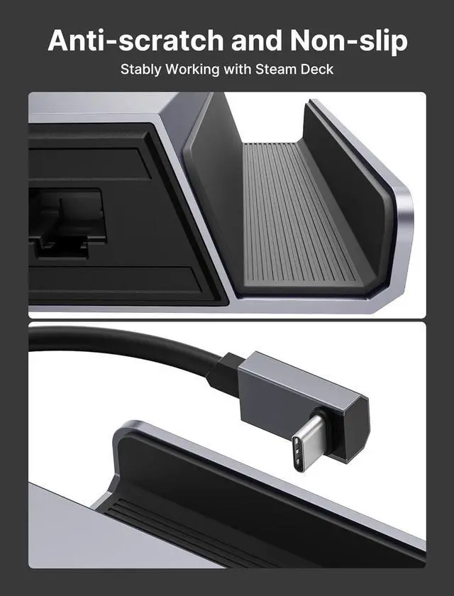 Alt view image 4 of 7 - Betrusami Docking Station for Steam Deck OLED 2023/ROG Ally/Legion Go, 5-in-1 Steam Deck Dock with HDMI 2.0 4K@60Hz, 100Mbps Ethernet, Dual USB-A 2.0 and 100W USB-C Charging Port