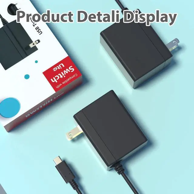 Alt view image 4 of 6 - Betrusami Switch Charger for Nintendo Switch and Lite OLED with 5FT Charging Cable, AC Power Supply Adapter for Nintendo Switch with Charging Cable Cord, Output 15V2.6A Support Switch TV Dock Mode