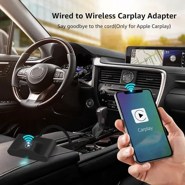 Alt view image 2 of 6 - Wireless Carplay Adapter 2024 Upgrade Apple Carplay Wireless Adaptor Convert Wired Car Play to Wireless, Plug & Play, Fast Auto Connect, Compatible with iPhone iOS 10+ & Factory-Wired CarPlay Car