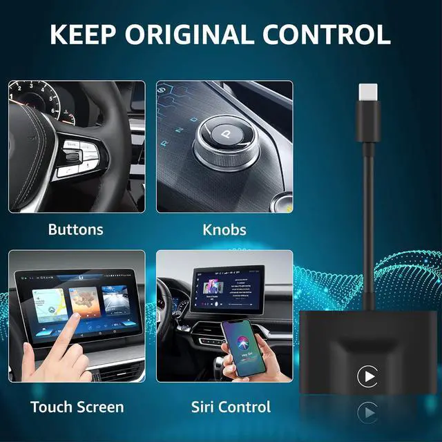 Alt view image 4 of 6 - Wireless Carplay Adapter 2024 Upgrade Apple Carplay Wireless Adaptor Convert Wired Car Play to Wireless, Plug & Play, Fast Auto Connect, Compatible with iPhone iOS 10+ & Factory-Wired CarPlay Car