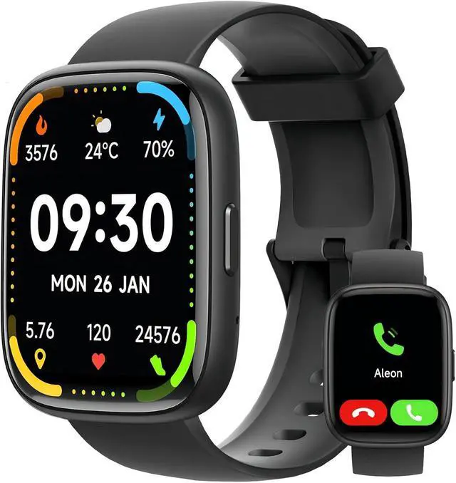 Main image of Smart Watch for Men Women(Answer/Make Calls),Alexa Built-in,1.83" HD Touch Screen Fitness Watch, Heart Rate/SpO2/Sleep Monitor IP68 Waterproof 100 Sports Modes Smartwatch for Android iOS(Black)