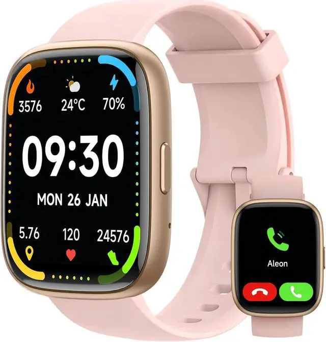 Main image of Smart Watch for Men Women(Answer/Make Calls),Alexa Built-in,1.83" HD Touch Screen Fitness Watch, Heart Rate/SpO2/Sleep Monitor IP68 Waterproof 100 Sports Modes Smartwatch for Android iOS (Pink)