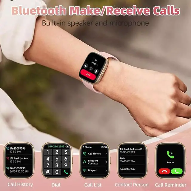 Alt view image 2 of 6 - Smart Watch for Men Women(Answer/Make Calls),Alexa Built-in,1.83" HD Touch Screen Fitness Watch, Heart Rate/SpO2/Sleep Monitor IP68 Waterproof 100 Sports Modes Smartwatch for Android iOS (Pink)