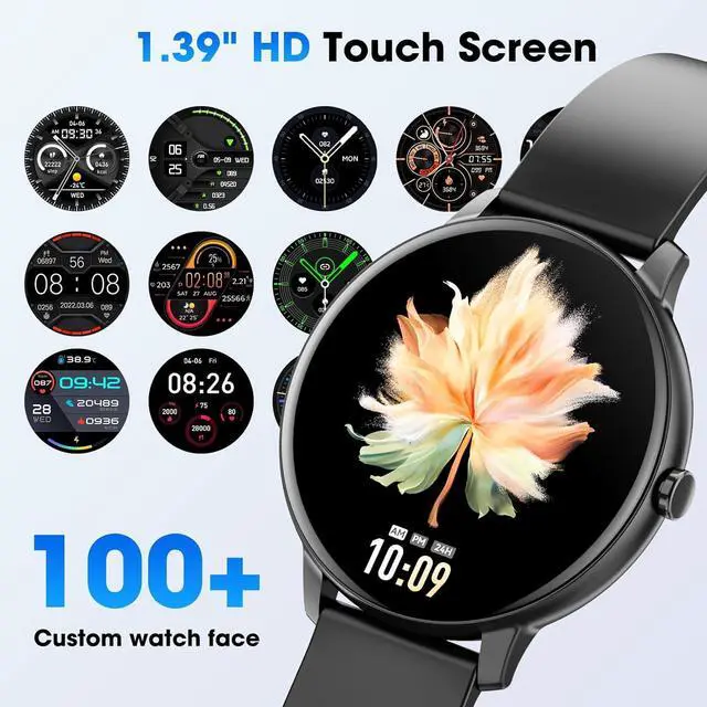 Alt view image 6 of 7 - Smart Watch for Men Women (Answer/Make Calls), Smartwatch for Android iPhone, 1.39" Fitness Tracker with Heart Rate Blood Oxygen Sleep Monitor Pedometer (Black)