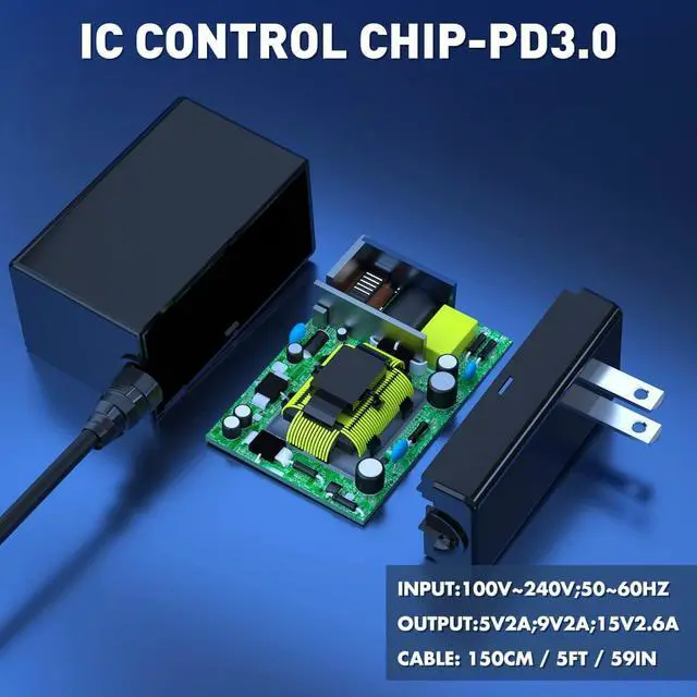 Alt view image 4 of 6 - Charger for Nintendo Switch and Switch Lite and Switch OLED with 5FT Charger Cable for Switch, Support Switch TV Dock Mode AC Power Supply Adapter, Output 15V2.6A Fast Charge Switch