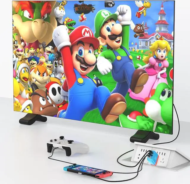 Alt view image 5 of 7 - Switch Dock Charger for Nintendo Switch/Switch OLED, 30W Portable TV Docking Station for Nintendo Switch with 4K@60Hz HDMI/USB2.0/USB-C 3.1 Charging Port, Portable Switch Dock Charger with USB-C Cable