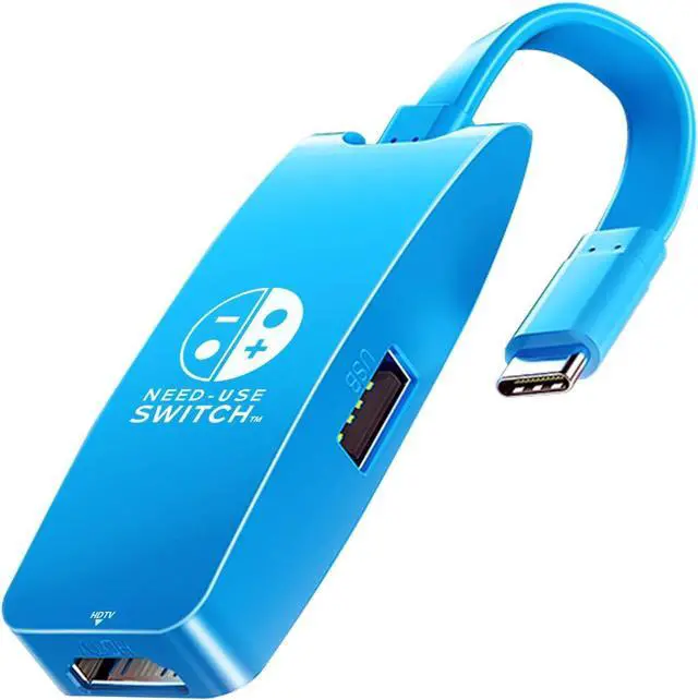 Main image of 3 in 1 Switch Dock, Portable Docking Station Replacement with 4K 60Hz HDTV, USB 3.0&100W Thunderbolt Port,Type-C Dock Suitable for Switch,MacBook Pro Air,Samsung (Blue)