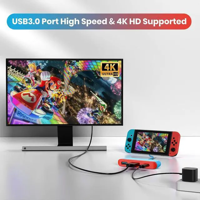 Alt view image 3 of 6 - Switch Dock for Nintendo, Switch Docking Station for TV, Type C to 4K HDMI Hub Switch TV Adapter Portable Travel PD Charging Dock for Nintendo Switch OLED/Steam Deck/Samsung DeX