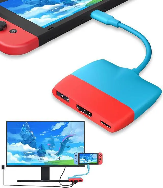 Main image of USB C to HDMI Adapter for Nintendo Switch/Switch OLED/MacBook Pro Air/iPad Pro/Android Phone, USB3.0 5GBps Date Transfer, USBC to 4K HDMI Output Multiport AV Converter Adaptor for Switch Dock