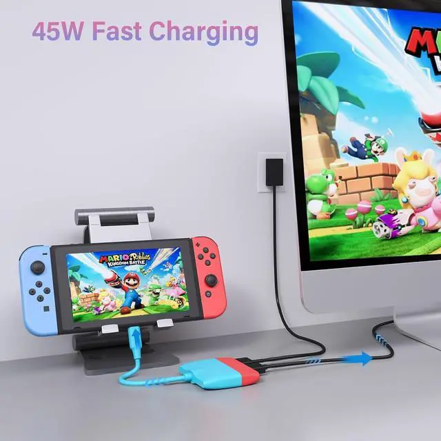 Alt view image 4 of 7 - USB C to HDMI Adapter for Nintendo Switch/Switch OLED/MacBook Pro Air/iPad Pro/Android Phone, USB3.0 5GBps Date Transfer, USBC to 4K HDMI Output Multiport AV Converter Adaptor for Switch Dock