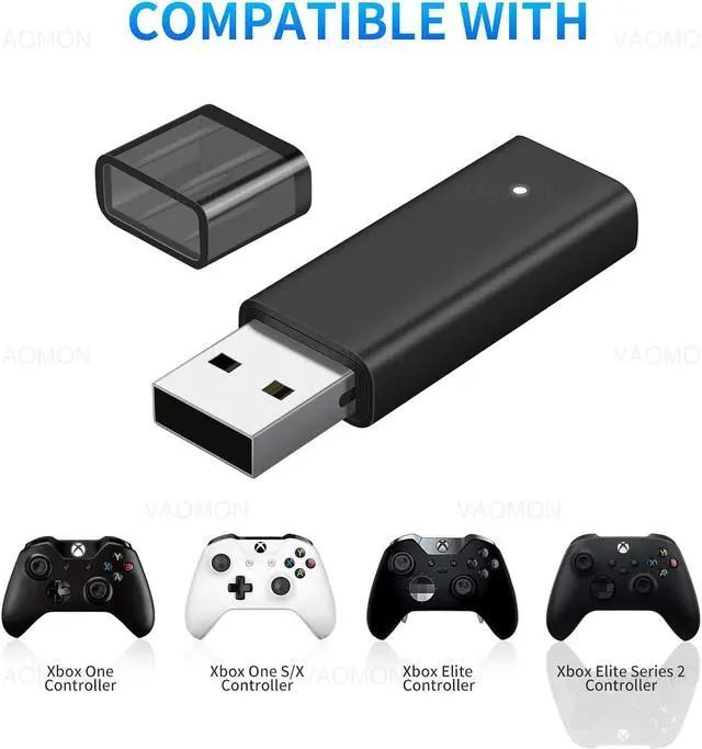 Alt view image 3 of 6 - Wireless Adapter for Xbox One Controller & Xbox one X/S&Xbox One Elite Series Controller,USB Wireless Gaming Receiver Adapter for Windows 11/10/8.1/8/7