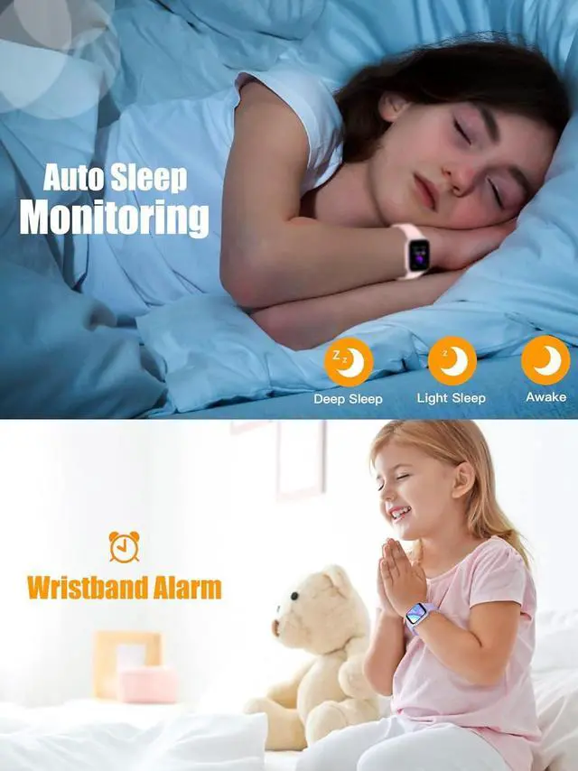 Alt view image 5 of 7 - Kids Smart Watch for Boys Girls,Kids Fitness Tracker Smartwatch with Heart Rate Sleep Monitor,Waterproof Pedometer Activity Tracker for Android iPhone, Birthday Present