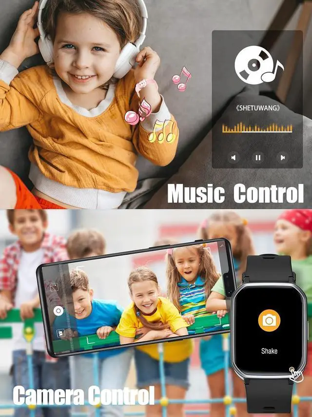 Alt view image 6 of 7 - Kids Smart Watch for Boys Girls,Kids Fitness Tracker Smartwatch with Heart Rate Sleep Monitor,Waterproof Pedometer Activity Tracker for Android iPhone, Birthday Present