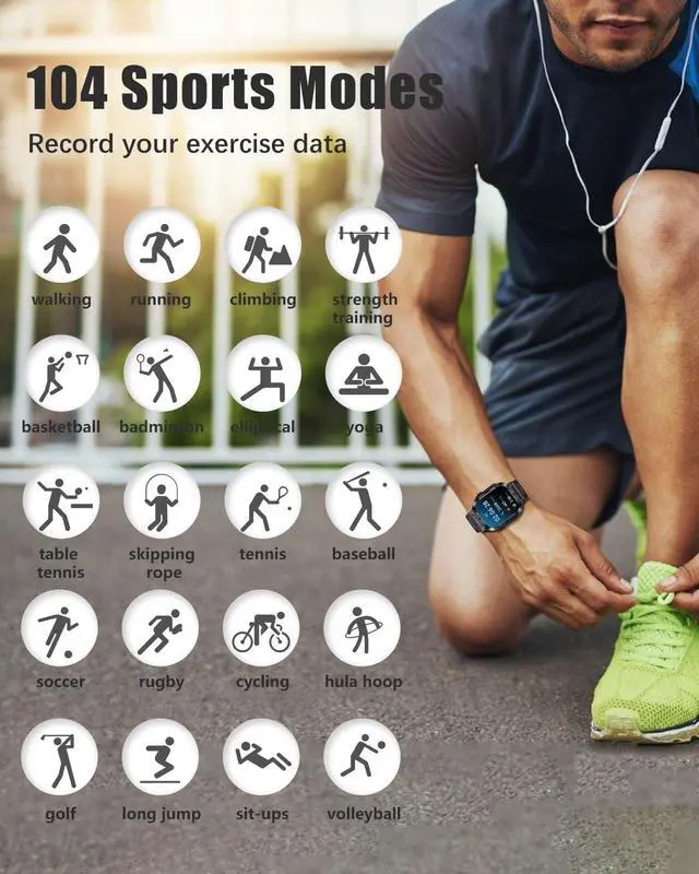 Alt view image 2 of 7 - Military Smart Watch for Men with Bluetooth Call, 100+ Sports Modes Fitness Tracker with Health Monitor Sleep Monitor, 1.96" HD Sport Smartwatch for Android iOS