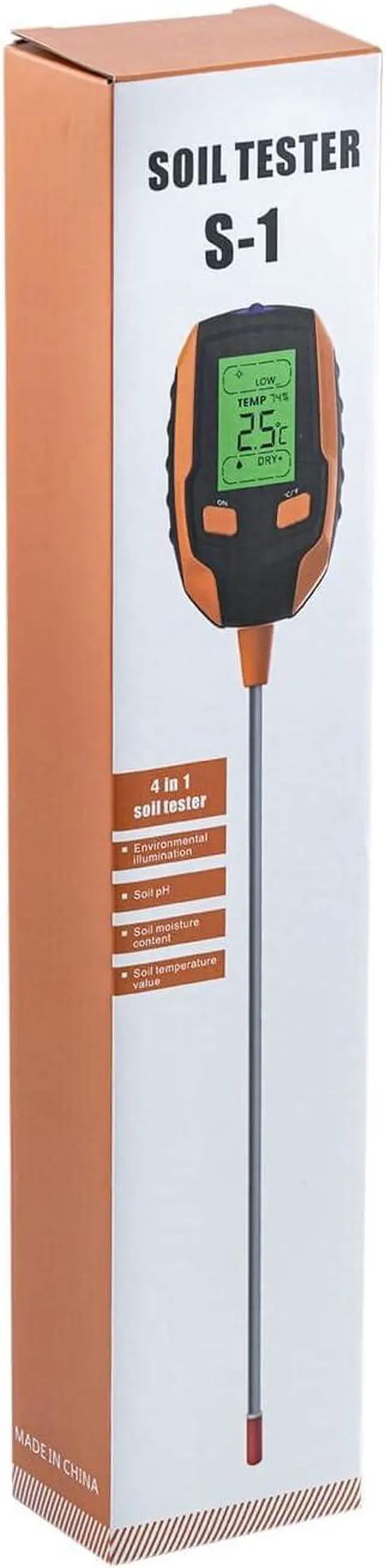 Alt view image 7 of 7 - 4-in-1 Soil PH Meter Digital Plant Moisture Meter with PH Temperature Light Environment's Moisture Soil PH Meter Soil Sensor Tester for Garden Indoor and Outdoor Plants Farm Lawn