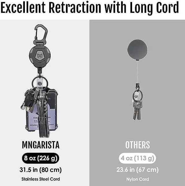 Alt view image 3 of 5 - Metal Retractable Keychain