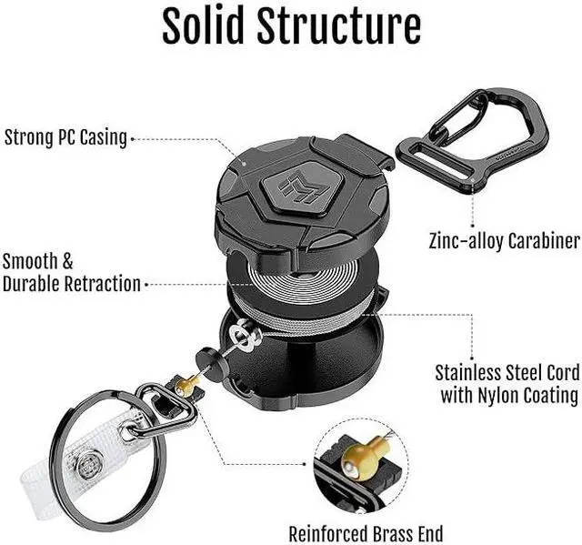 Alt view image 4 of 5 - Metal Retractable Keychain