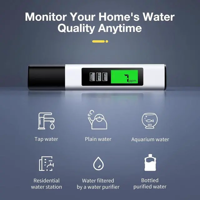 Alt view image 5 of 6 - 2024 All-New 4 in 1 Tds Meter Digital Water Tester - Accurate and Reliable TDS EC & Temperature(°C,°F) Meter - 0-9990ppm - Professional Testing for Drinking Water, RO/DI System, Aquariums, Pool, etc.