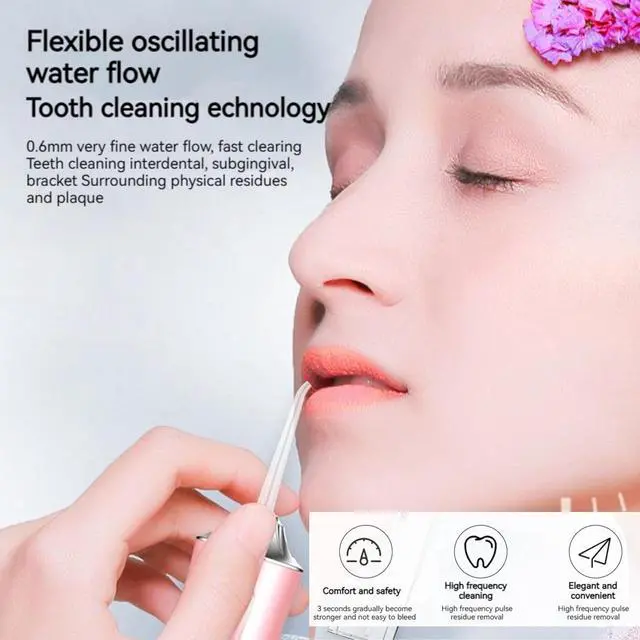 Alt view image 5 of 7 - Water-Flosser-Teeth-Cleaner, Rechargeable - Waterproof, Portable Cordless Dental Oral Irrigator, Water flossers for Teeth, 3 Modes 4 Nozzles, for Home&Travel Sliver (sliver)