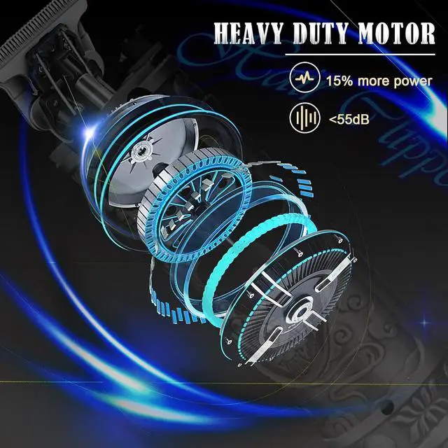 Alt view image 5 of 7 - Hair Clippers for Men, Professional Electric Haircut Kit, Zero Gapped Clippers, Beard Trimmer Cordless Rechargeable T-Blade Hair clipper (Gold)