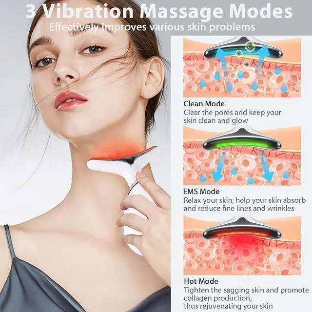 Alt view image 3 of 7 - 3-IN-1 Anti rinkles Facial Massager for Face and Neck, Face  culpting Tool with 7 Color, Skin ejuenation Beauy Device, At-home Face Tool for Skin Care