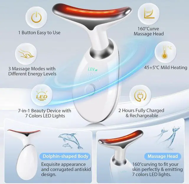 Alt view image 4 of 7 - 3-IN-1 Anti rinkles Facial Massager for Face and Neck, Face  culpting Tool with 7 Color, Skin ejuenation Beauy Device, At-home Face Tool for Skin Care