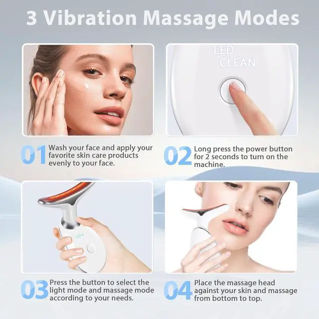 Alt view image 6 of 7 - 3-IN-1 Anti rinkles Facial Massager for Face and Neck, Face  culpting Tool with 7 Color, Skin ejuenation Beauy Device, At-home Face Tool for Skin Care
