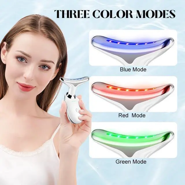 Alt view image 3 of 7 - Facial and Neck Massager, Face Massager Tool with 3 Modes (White)