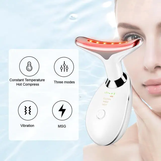 Alt view image 7 of 7 - Facial and Neck Massager, Face Massager Tool with 3 Modes (White)