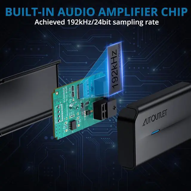 Alt view image 2 of 7 - 192kHz DAC Optical to 3.5mm Converter with Volume Control, Digital to Analog Audio Converter, Optical Cable to Aux Adapter Built-in Amplifier Chip Suitable for HDTVs, DVD, Set-top Boxes