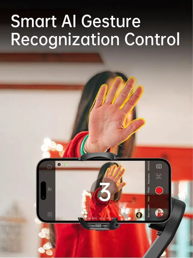 Alt view image 6 of 7 - Gimbal Stabilizer Smartphone iPhone Video: iPhone Stabilizer Smartphone Foldable 3-Axis Handheld Portable Android Gimbal TikTok YouTube Vlog Recording  Smart XE Series