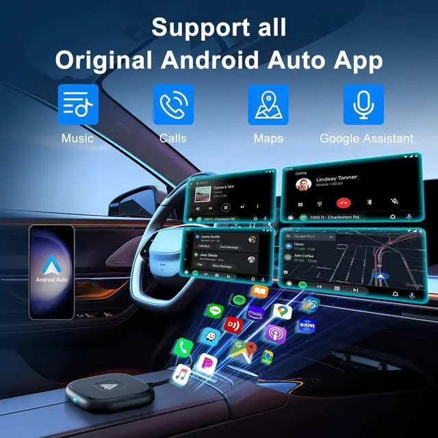 Alt view image 2 of 7 - Android Auto Wireless Adapter,Wireless Android Auto Car Adapter/Dongle Plug and Play for Factory Wired Android Auto in All Cars - Low Latency and Easy to Install