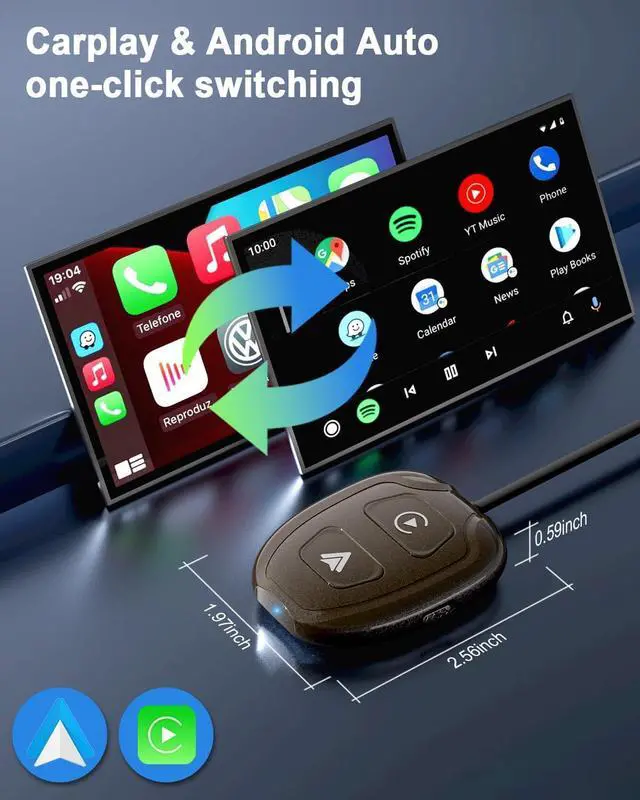 Alt view image 2 of 6 - Wireless Android Auto Adapter, Android Auto Wireless Dongle Converts Wired Android Auto to Wireless, Android Auto Bluetooth Adapter 5Ghz WiFi Auto-Connect, Android Auto Car Adapter for Cars After 2017