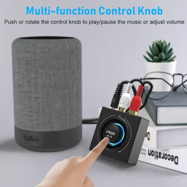 Alt view image 6 of 7 - Bluetooth 5.0 Receiver for Home Stereo, RCA 3.5mm Jack AUX HiFi Audio Adapter, Stereo Receiver with Volume Adjustment Receiving Music from Phone/Tablet/PC to Speaker/Subwoofer/Soundbar Home Stereo